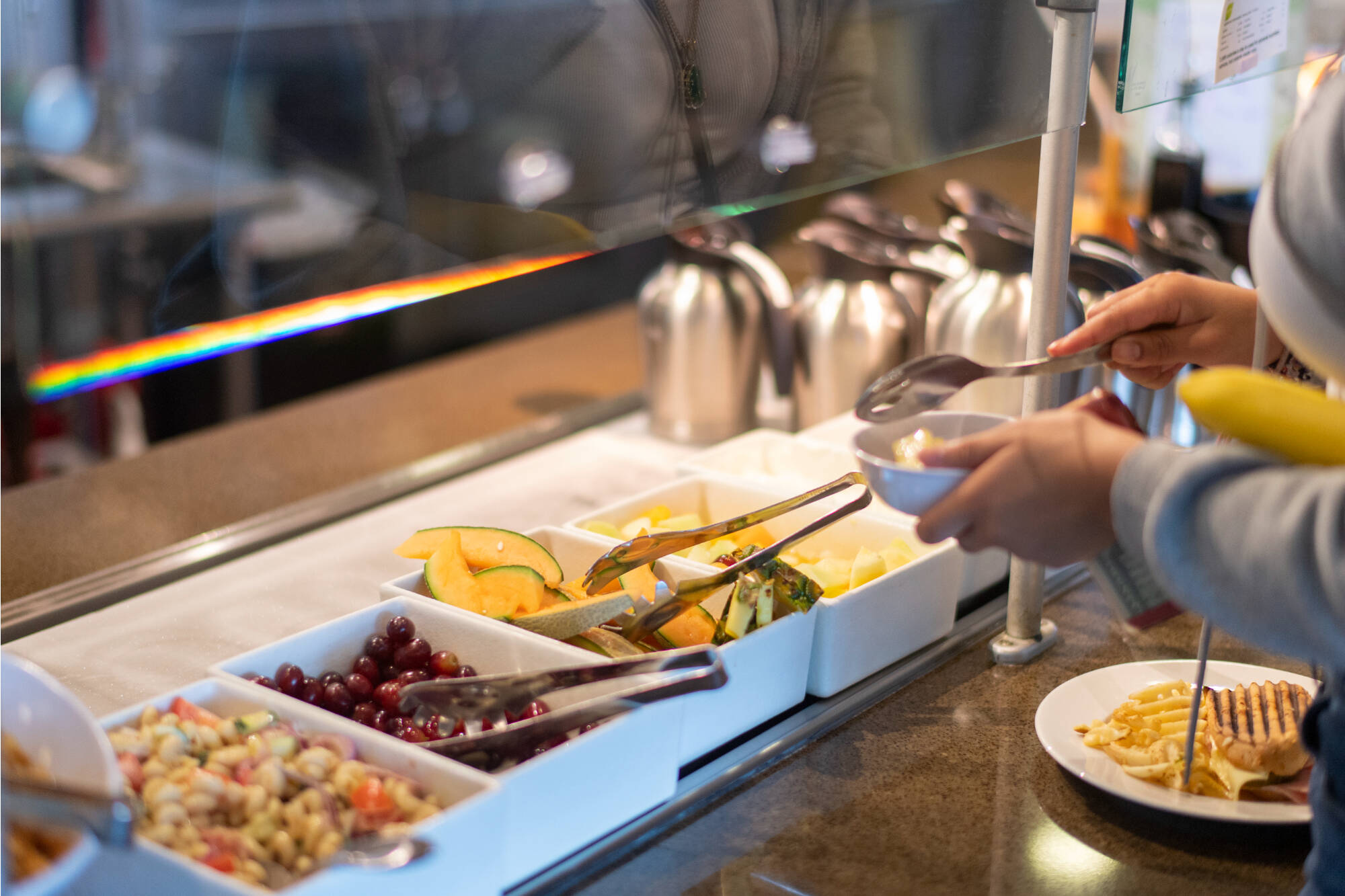 A fresh food salad bar at the dining hall.